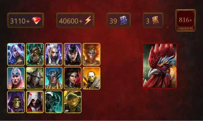 [STARTER]Galleus Bloodcrest+Riho+Leminisi the Gold-Wing+Visix+Alice+Wukong+Loki+Rathalos+Scyl+Adelyn+Artak+Skeletor+33Epics