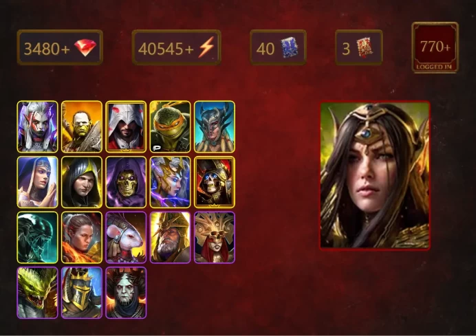 [STARTER]Martyr+Sabrael the Distant+Visix+Artak+Ezio Auditore+Michelangelo+Scyl+Aleksandr+Skeletor+Deliana+Deathknight+41Epics