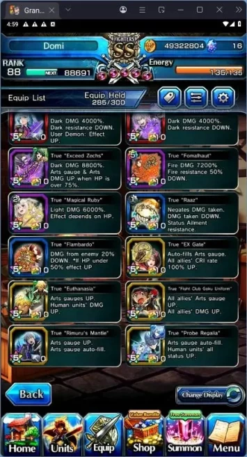 Global | Rank 88 | Rimuru TW, Accelerator TW, Miyu TW, Illya, Goku TW, Exceed Zechs TW | Take mail | Detail Check SS GS281B