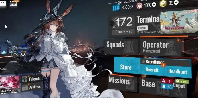 Lv 71|145 OP+35 Skin|1810 Orundum+39 Originium|4 Limited|Wis'adel,Virtuosa,Ash,ETNC|Terminal 15-10|Check SS(AK1527)