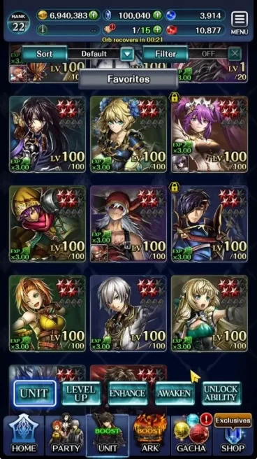 GLOBAL|Rank 16|100k Crystal|Top Tier Unit [DL Judecca Samekh,G Lilaha,A Roland]|1 UR 12 SSR Ark|Code Only|LC1302