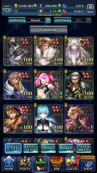 GLOBAL|Rank 16|100k Crystal|Top Tier Unit [DL Judecca Samekh,G Lilaha,A Roland]|1 UR 12 SSR Ark|Code Only|LC1302