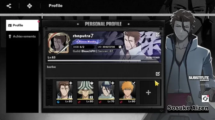 NuverseSEA|LV63|9767 Spiritual Jade|6 SSR (AizenB6,UraharaB2,Ichigo,SajinB2)+Stamp,Byakuya,Yoruichi|6 Sign|Log Google|(BSR1175)