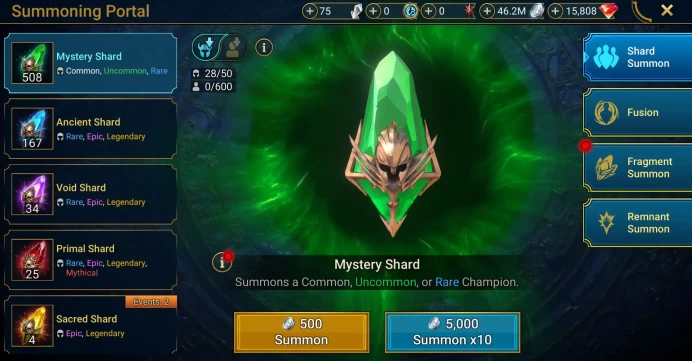 Starter with Lilitu + Shards : 167 Ancient, 34 Void, 25 Primal, 4 Sacred | Ninja + 17 Login Legendary | Mine max