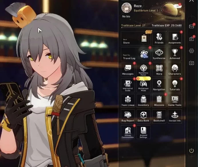 Asia|TL 27|+1 Golden Companion|5 Limited|Evanescia,Kafka,Fu Xuan,Ruan Mei,Dante|MC Female|Take Mail|Check SS(HSR7333)