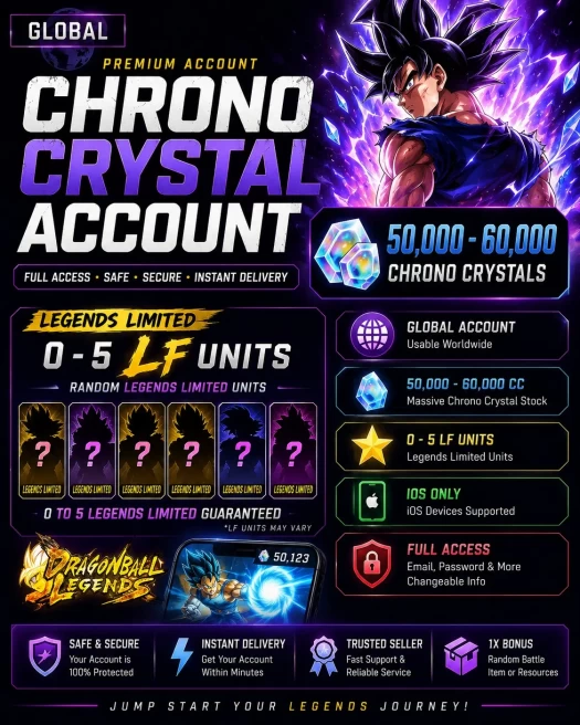 [ IOS ONLY ] GLOBAL ACCOUNT | 50,000 - 60,000 CHRONO CRYSTALS | 1-5 LF CHARACTERS | FULL ACCESS | INSTANT DELIVERY [24/7]