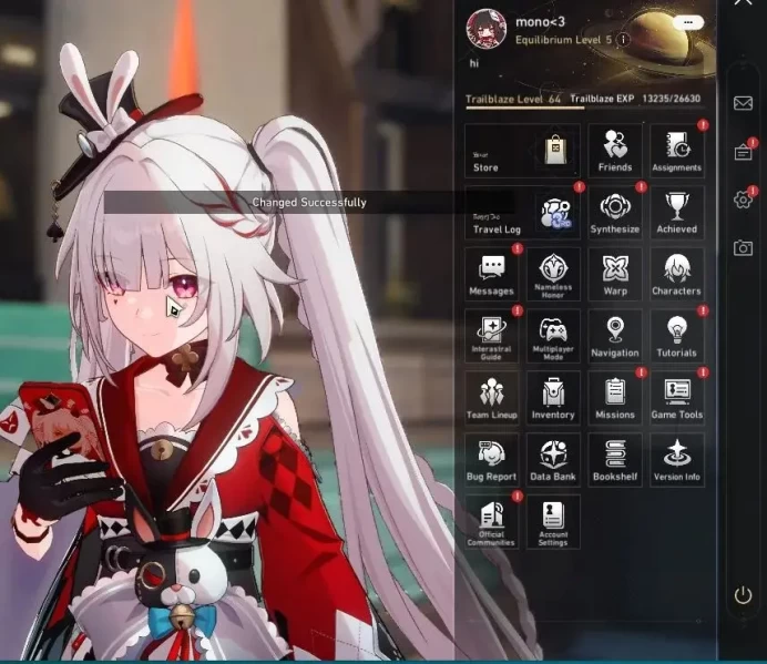 Asia|TL 64|Premium Elation|12 Limited|Sparxie,Sparkle,Yao Guang,Firefly,Fugue,Fu Xuan E1,Silver Wolf|Take Mail|Check SS(HSR7117)