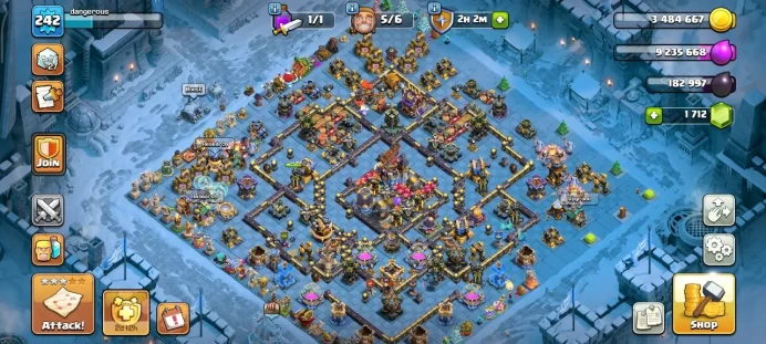 TH 18&nbsp; Max, 15 Equipment Epic, Hero Max, Wall Max, Defense max&nbsp; , 9 skin map ,22 skin Hero,  ( change name free )