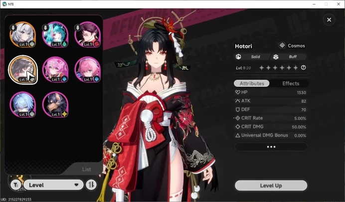GLOBAL NA|HL 3|1 SSR| Limited Hotori  |2 SSR Selector On|6 SR|Female MC|Log Email|NTE1266