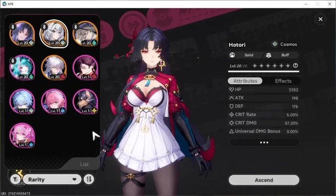 GLOBAL SEA|HL 5|3 SSR| Hotori + Priceless Outfit, Jiuyuan, Baicang |1 SSR Selector On|6 SR|Female MC|Log Email|NTE1264