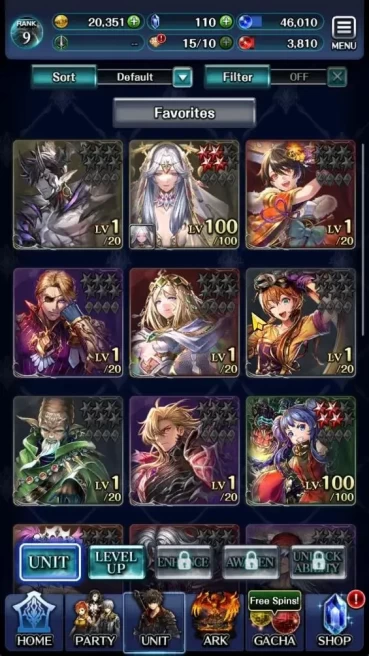 GLOBAL|Rank 9|Top Tier Unit [(DL Judecca Samekh,A Roland)+Ark,SM Sera,NY Maihime Kynei,G Lilaha]|Code Only|LC1291