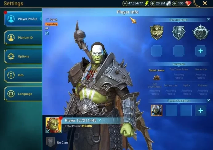 Lv21|610K Pwr|16 Legend(Leonardo,Artak,Ninja,Wukong,Alice,McAngelo,Etc)|47K Energy|Plarium(RSL1521)