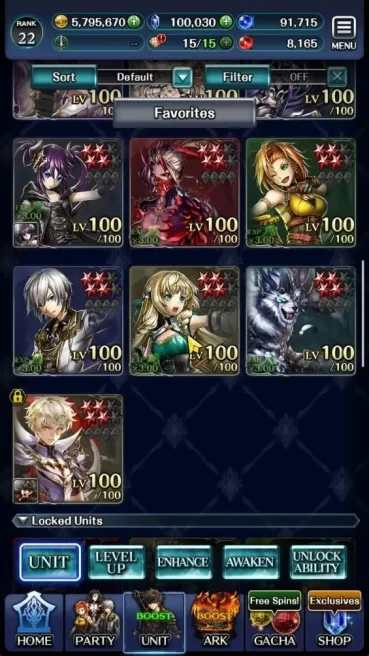 GLOBAL|Rank 22|100K Crystal|Top Tier Unit [DL Judecca-Samekh,SM Sera,Kyle Knight O Pale Flame,G Lilaha,Etc]|1 UR Ark|LC1304