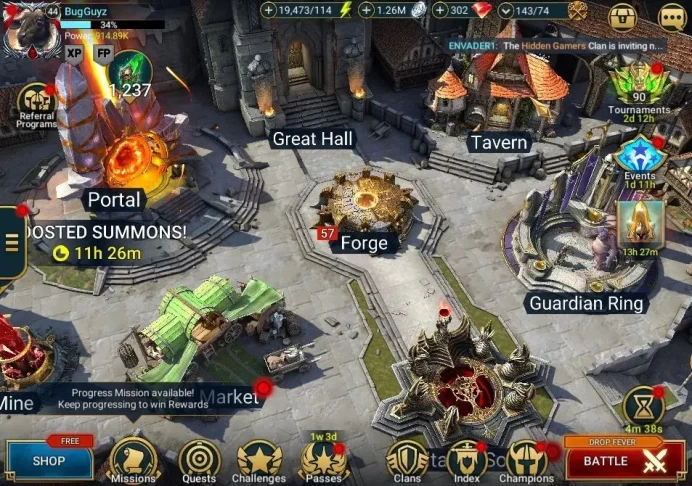 Lv44|914K Pwr|1 Mythic(Aphidus)|21 Legend(Leonardo,Artak,Ninja,Wukong,Alice,McAngelo,Etc)|47K Energy|Plarium(RSL1520)