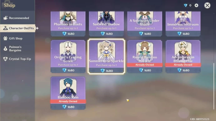 Asia|AR 56|8 limit Chara, Many Sign|Flins,Columb,Neuvill,Furina,Ayaka,Sigew,Chiori,HuTao|MC Female| Check SS GI201B