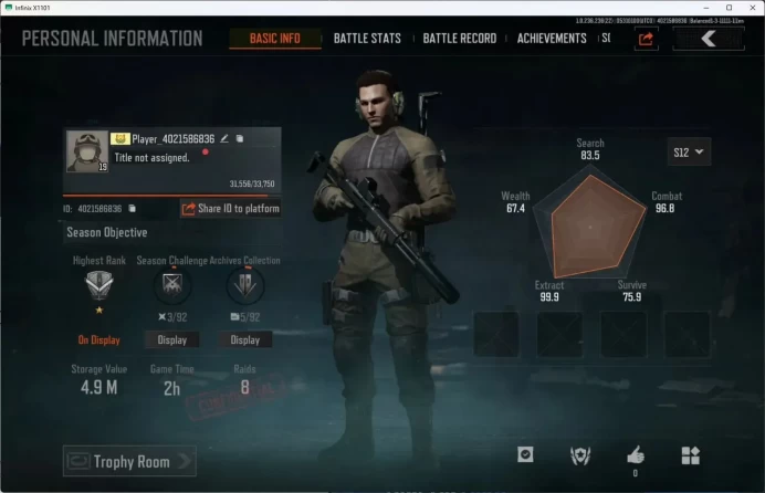 Mobile | LV 19 | SV 4.9 M | CV 2.8 M | Maelstrom AUG, GM AK-12, Forest MP5, Abomi. Vector 9 | More Check SS  AB485B