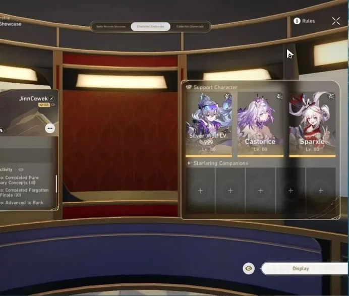 Asia|TL 67|9 Limited|(Castorice,Silver Wolf 999)+Sign,Huohuo,Sparxie,Dante,Hyacine,Archer|Mc Female|TakeMail|CheckSS|(HSR7335)