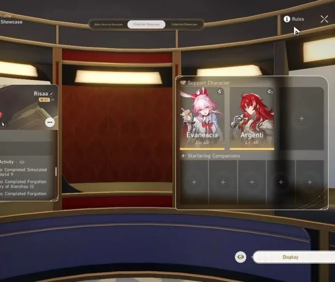 Asia|TL 30|4 Limited|EvanesciaE1,Huohuo,Sparkle,Argenti|6 SRSP|Amphoreus|Mc Female|TakeMail|CheckSS|(HSR7341)