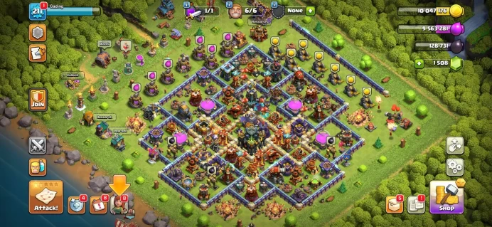 Town hall 17 Xp 211, 6 equipment epic, free change name, C6314