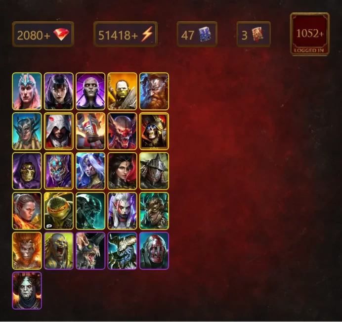 [STARTER]Teodor+Thor+Loki+Alice+Artak+Scyl+Ezio Auditore+Errol+Ma'Shalled+Deathknight+Skeletor+Truath+Riho+Adelyn+48Epics