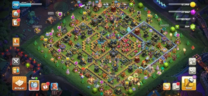 Town hall 17 Xp 210, good defense, free change name, C6320
