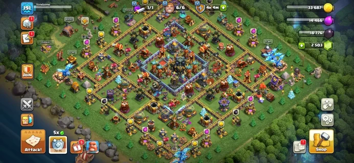 Town hall 17 Xp 191, 2 equipment epic max, free change name, C6323