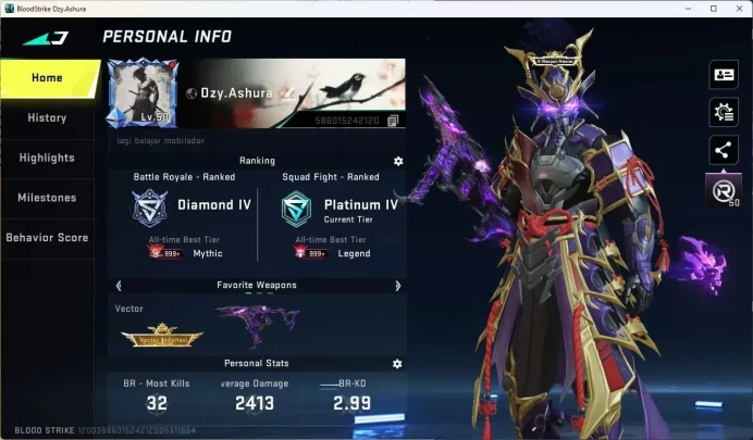 ASIA | Eternal Vector Lv2, Desert Eagle Lv1 | Eternal ZERO | 1 EVA Gun | 1 Limited Gun | 2 Ultra Gun | 3|More Check SS BS1113B