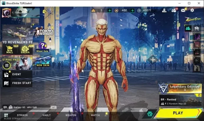 ASIA|Collab AOT VOLT-Armored Titan|10 ULTRA[VOLT,JET,M1887,AUG,M700,INP-9,Origin-12,Etc]|Limited MP7+Anniv FAL|NetEase(BLS4684)
