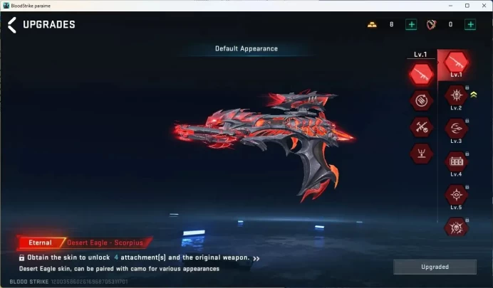 ASIA | 1 ETERNAL: Desert Eagle-Scorpius Lv1 | 2 TR (M82, Takemichi) | 1 ULTRA MELEE, 1 ULTRA GUN|More Check SS BS1114B