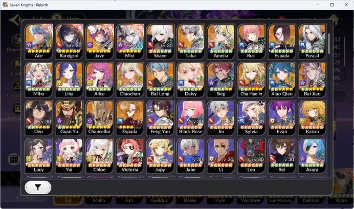 Global SEA|Full Ex-7k[Fai,Melia,Juri,Gelidus,Rosie]+22TC6[Kyle,Freyja,Yeonhee,Wukong,Delon,Ryan,Etc]|Selector ON|Google|SKR1162