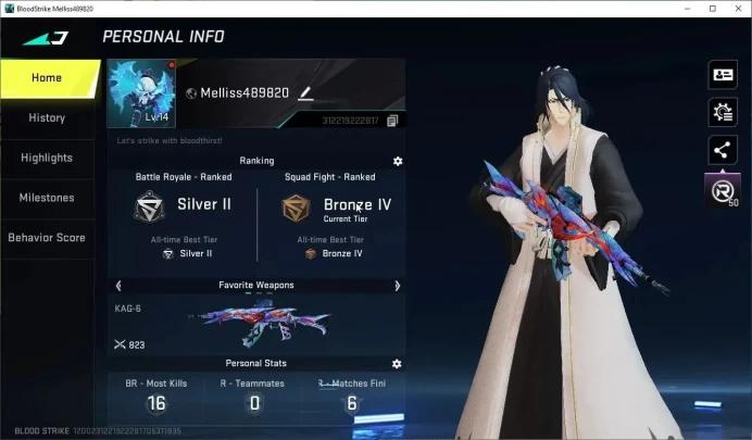 ASIA|Collab Bleach ETHAN|2 ULTRA[KAG-6 Soulblase,Icicle]|3 Legendary[M4A1,Kar98k EterBlue,Sunrise]|NetEase(BLS4689)