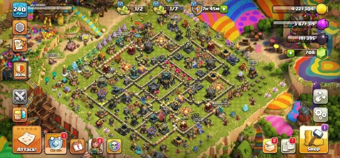 TH 17 Full Max, 11 Equipment Epic, 15 Hero Skin, Defense Max, Hero Max, Wall Max, Change Name 500Gems