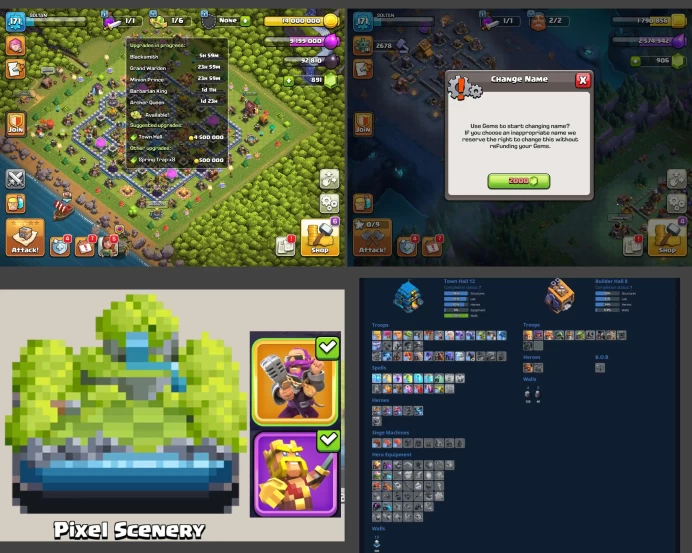 ■TH:12 (+90%) ■Heroes: K60 Q61 P30 W40 ■Skins:3 ■BH:8 ■Full Access ■Instant Delivery ■A6203