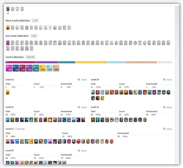 8 YEARS ACC ll KING TOWER 15 ll EMOTES : 42 l 110 CARDS OPEN ll ANDROID ADN IOS
