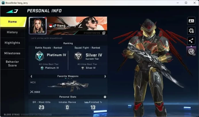 ASIA | Eternal ETHAN Alien Walker | Legendary MCX Blood Vengeance | Platinum IV BR Rank|More Check SS BS1117B