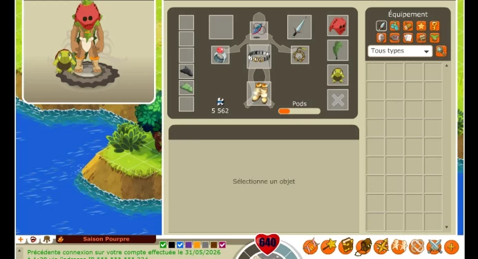 Sadida bien stuff niveau 118 – Idéal pour PvM, farm & progression rapide (Boune2)