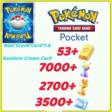 Global Server / Pokémon Gold Bricks*53 - Pack Opening Hourglass*7000- Challenge Hourglass*2700- Random Real Scene Card+Random Crown Card
