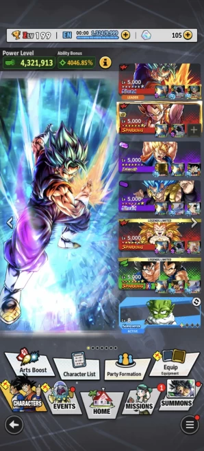B206-IOS+Android-Fusion-4UL(Vegito Full Star+Gogeta 12 Red Star)+3 LR(Vegito+Bardock+SS3 Goku)+56 Legends+Good Equipment+32 Zenkai+Goku&Vegeta