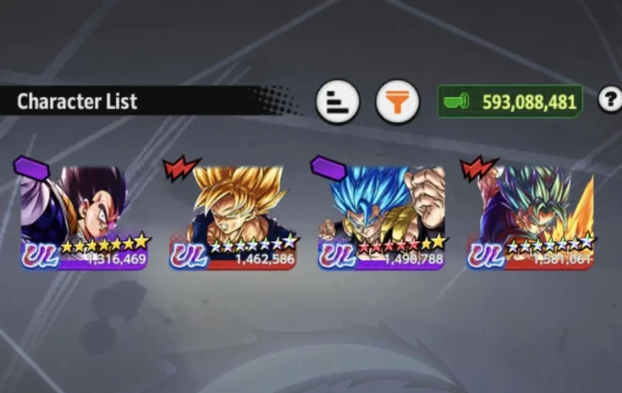 B206-IOS+Android-Fusion-4UL(Vegito Full Star+Gogeta 12 Red Star)+3 LR(Vegito+Bardock+SS3 Goku)+56 Legends+Good Equipment+32 Zenkai+Goku&Vegeta