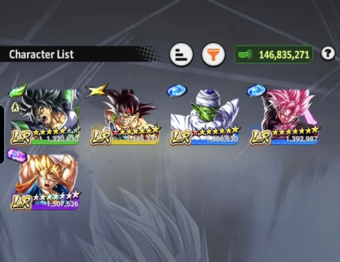 B200-IOS+Android-Meta-5 LR(Vegito Full Star+Broly+Goku Black+Bardock+Piccolo)+6 UL(Super Buu+Buu Kid)+27 Legends+Vip Equipment+Built Good Teams 