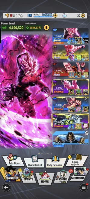 B200-IOS+Android-Meta-5 LR(Vegito Full Star+Broly+Goku Black+Bardock+Piccolo)+6 UL(Super Buu+Buu Kid)+27 Legends+Vip Equipment+Built Good Teams 