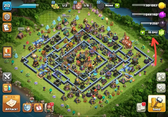 18K GEMS - 2400 STARS WAR - TH:17 - Lvl:213 - BK:100 - AQ:100 - PC:76 - GW:75 - RC:50 - FULL ACCESS