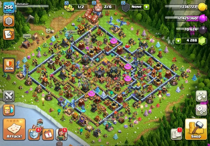 5K GEMS - 32 EQUIPMENT - TH:17 - Lvl:256 - BK:100 - AQ:100 - PC:73 - GW:75 - RC:46 - FULL ACCESS 