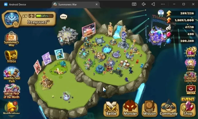 GLOBAL Lv 53|1 LD[Dyeus]|19 Total NB5[Jeogun,Mephisto,Riley,Verad,Etc]+46 6*Monsters|All Farm|2 Islands|Hive|Check SS(SWR1388)