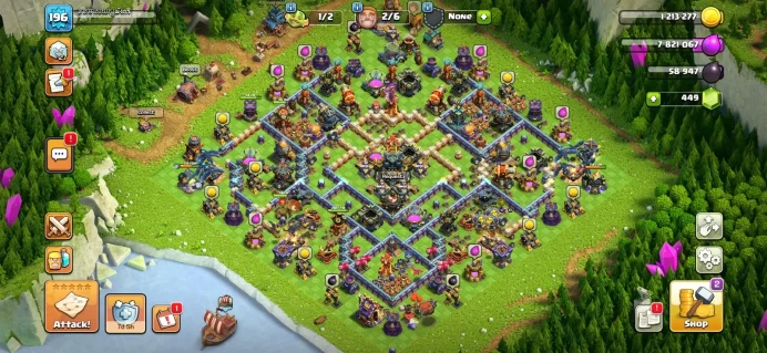 Town hall 17 Xp 196, 5 equipment epic all high level, C6334