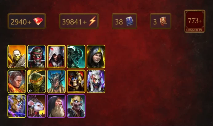 [STARTER]Onryo Ieyasu+Geomancer+Artak+Ezio Auditore+Xenomorph+Aleksandr+Ronda+Michelangelo+Scyl+Deathknight+Visix+31Epics