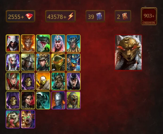 [STARTER]Harima+Arbiter+Mezomel+Ezio Auditore+Wukong+Brewguard Jeroboam+Fu-Shan+Loki+Scyl+Visix+Rathalos+Oella+46Epics