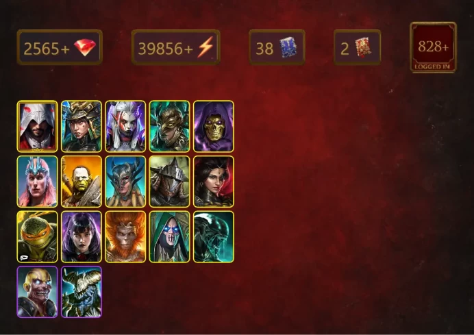 [STARTER]Harima+Bad-el-Kazar+Ezio Auditore+Visix+Leminisi the Gold-Wing+Skeletor+Loki+Artak+Scyl+Rathalos+Adelyn+37Epics
