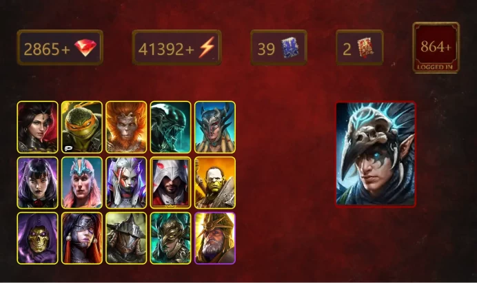 [STARTER]Nais the Shadowthief+Kyoku+Adelyn+Michelangelo+Wukong+Xenomorph+Scyl+Alice+Loki+Visix+Ezio Auditore+Artak+40Epics