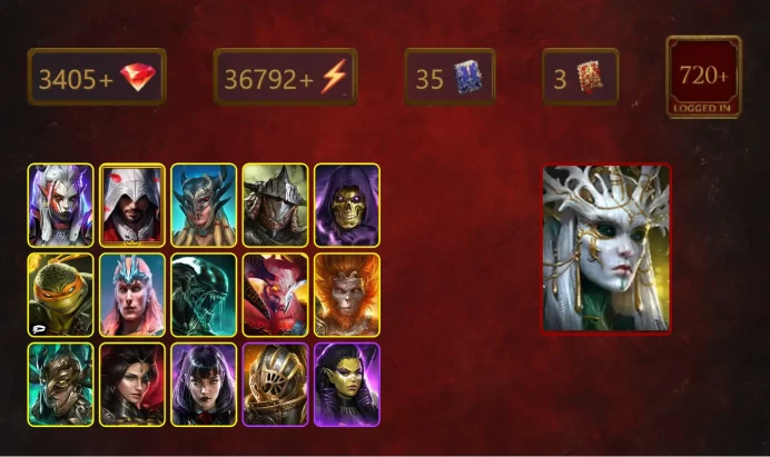 [STARTER]Arbais+Mortu-Macaab+Visix+Ezio Auditore+Scyl+Rathalos+Skeletor+Michelangelo+Loki+Xenomorph+Wukong+32Epics